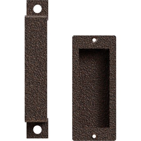 EKENA MILLWORK 7" Pull Handle & 6" Flush Pull for 2 1/4" Doors, Copper Vein GB6001PP5076CV